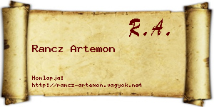 Rancz Artemon névjegykártya